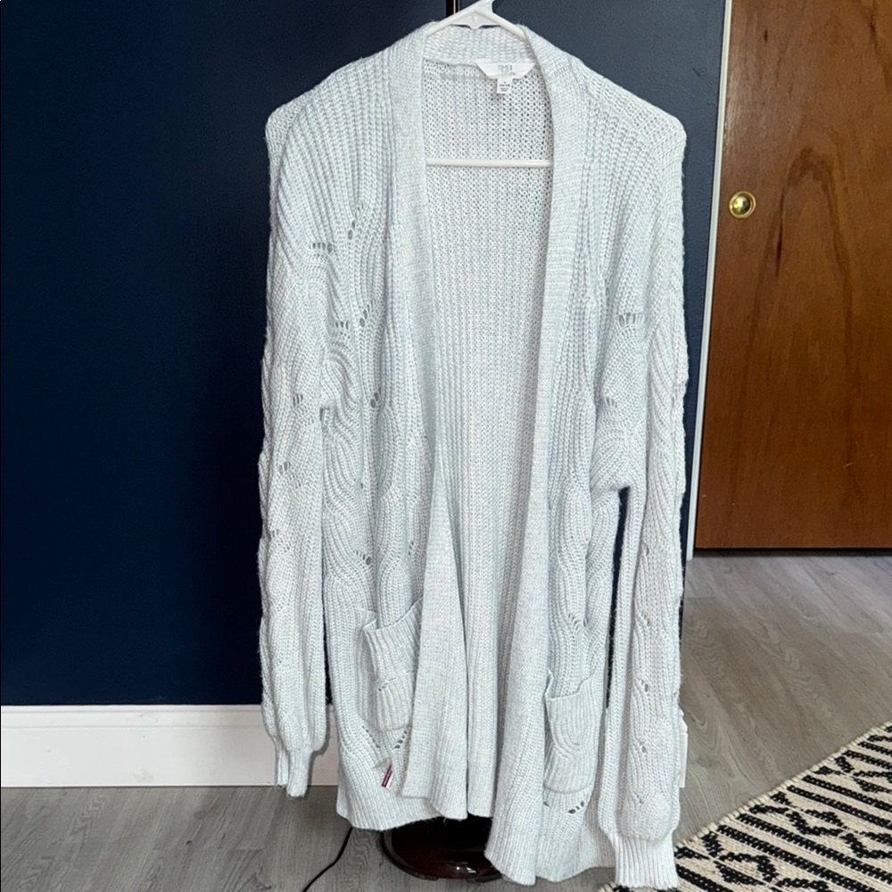 Time and Tru White Open-Front Cardigan Sweater